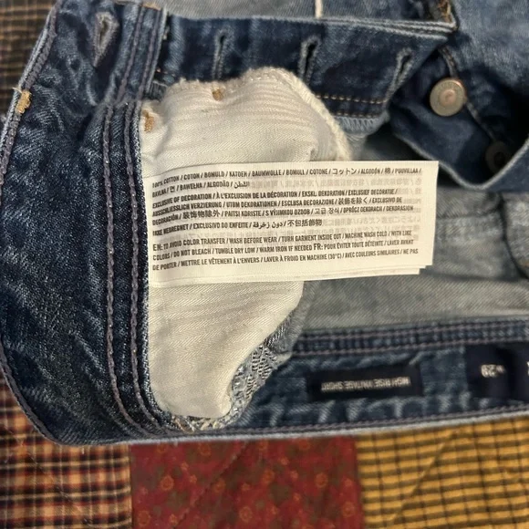 Hollister Blue Distressed Jean Shorts - High Rise Vintage - Waist 29 - Picture 4 of 4